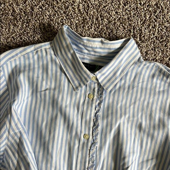 Womens Banana Republic Dillon Shirt Blue and White Striped Button Down Shirt - Picture 2 of 5